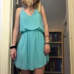 Mint chiffon mini dress